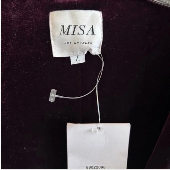 Misa Los Angeles Corrine Velvet Wrap Mini Dress Purple NWT - Picture 9 of 10